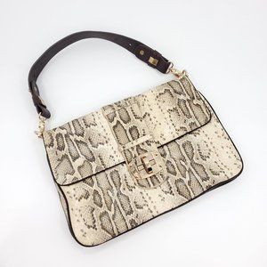 Sondra Roberts Leather Snake Print Handbag
